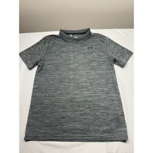 Under Armour‎ Youth Golf Polo Shirt Grey Heather Short Sleeve YXL